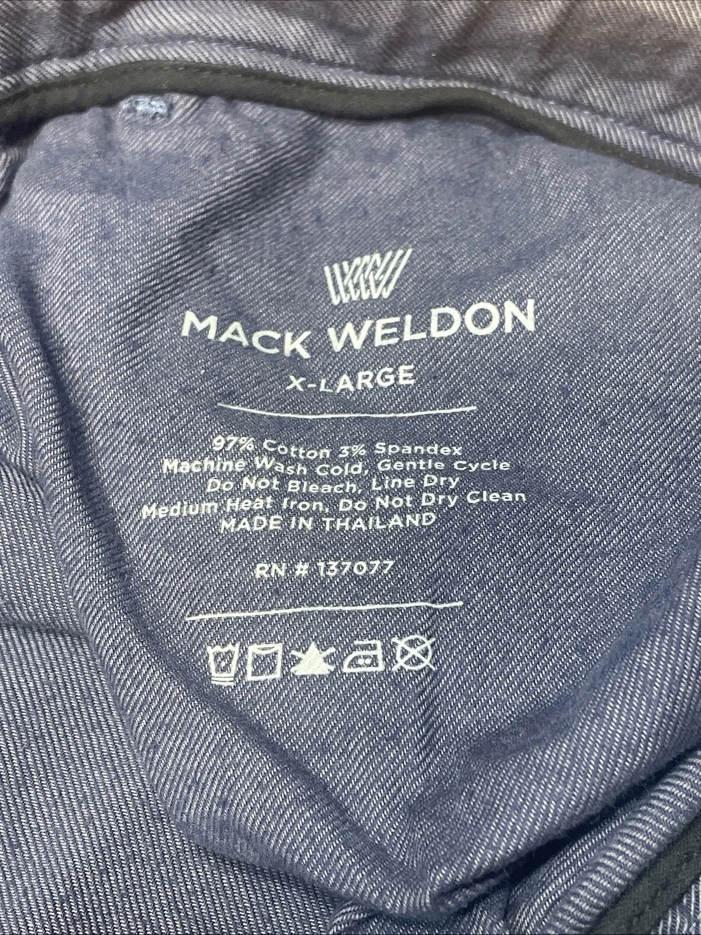 Mack Weldon Navy Stretch Chino Drawstring Pants Tapered Size XL Casual Comfort